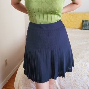 NWT J.Crew Navy Pleated Accordian Mini Skirt